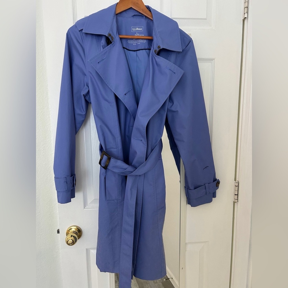 L.L. Bean Blue Trench Coat for Women